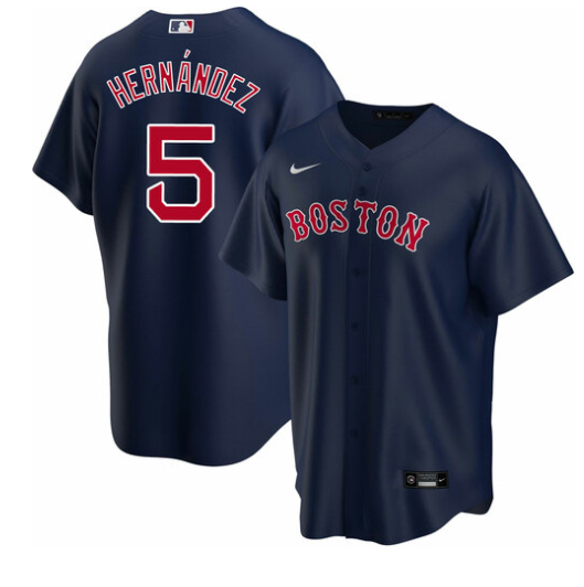 Youth's Boston Red Sox #5 Kiké Hernández Navy Cool Base Stitched Baseball Jersey